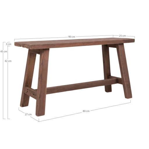 Barcelona pad, teak fa, 90x25x45 cm