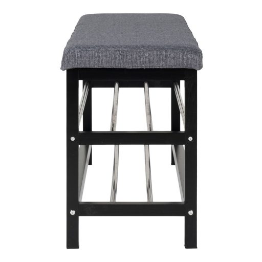 Padova pad, szürke, fekete lábakkal, 100x34x50