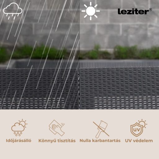 Claire 5 személyes kerti sarokgarnitúra párnatartós asztallal