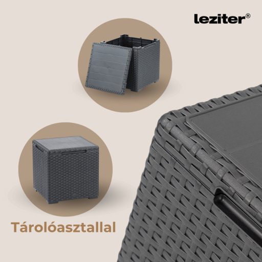 Claire V 7 személyes kerti bútor garnitúra vigo tárolós asztallal