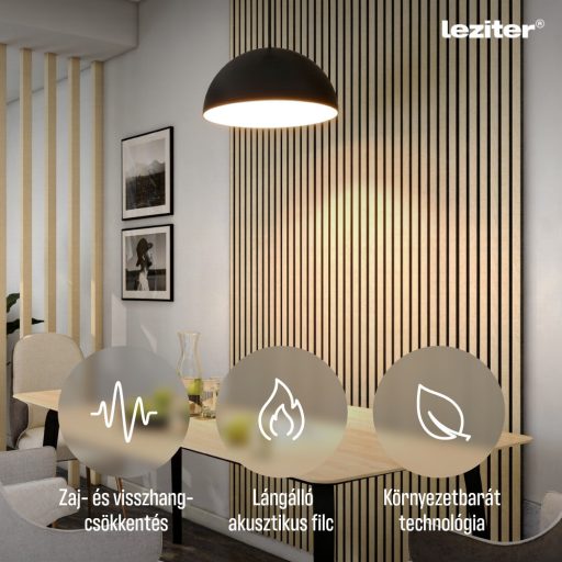 Akusztikus falpanel olajos tölgy hatású 260x60x1,8 cm