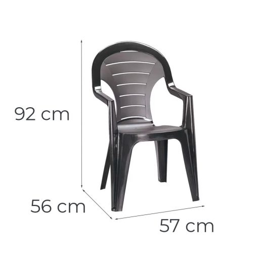 Lagos Large 6+1 kerti bútor garnitúra szett dió-grafit