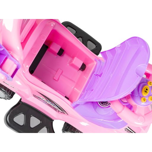 Ride-on autó tolóautó 3 az 1-ben deluxe fogantyúval és zenélő panellel rózsaszín
