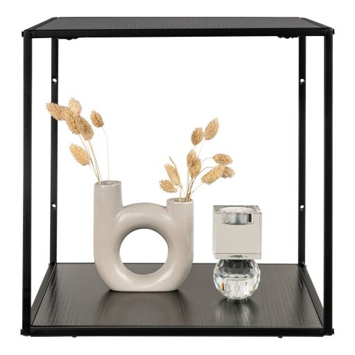 Vita fali polc, fekete, fekete keret 36x36x36 cm