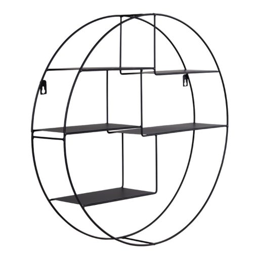 Genk fali polc, fekete acél 47x10 cm