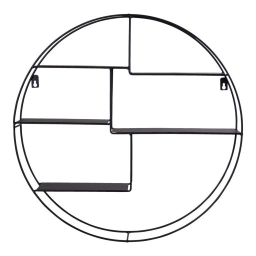 Genk fali polc, fekete acél 47x10 cm