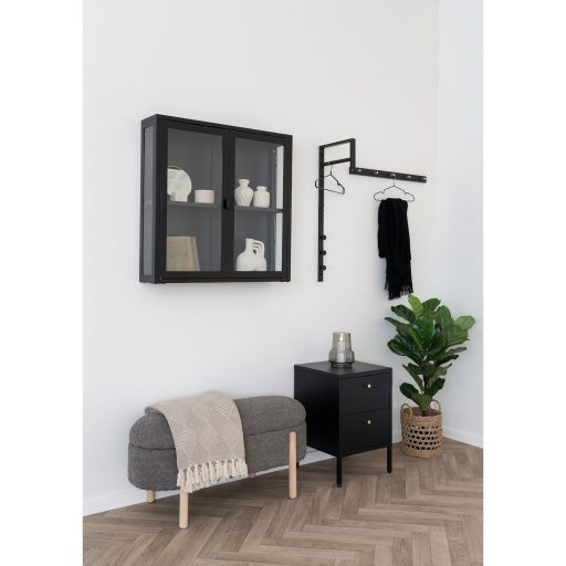 Trento ruhatartó állvány, fém, fekete