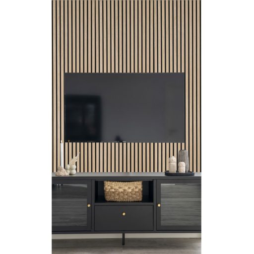 Akusztikus panel, fa furnér, natúr, tölgy hatású 240x60x2,2 cm