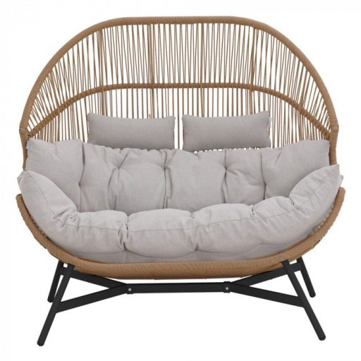 HOLAND rattan dupla kosárfotel bézs