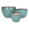Burnley edények, mázas kerámia, zöld 3 db