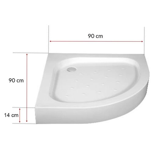 Klonberg 90x90 Íves akríl zuhanytálca 90x90 cm