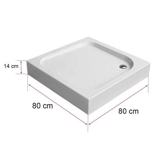 Klonberg 80x80 cm-es szögletes akril zuhanytálca 80x80 cm