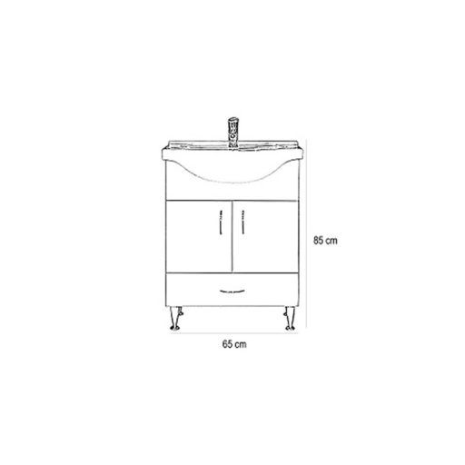 Bianca Plus 65 alsó szekrény mosdóval