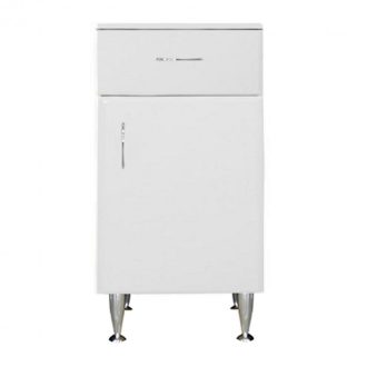   Bianca Plus 45 alacsony szekrény 1 ajtóval, 1 fiókkal, magasfényű fehér színben, jobbos