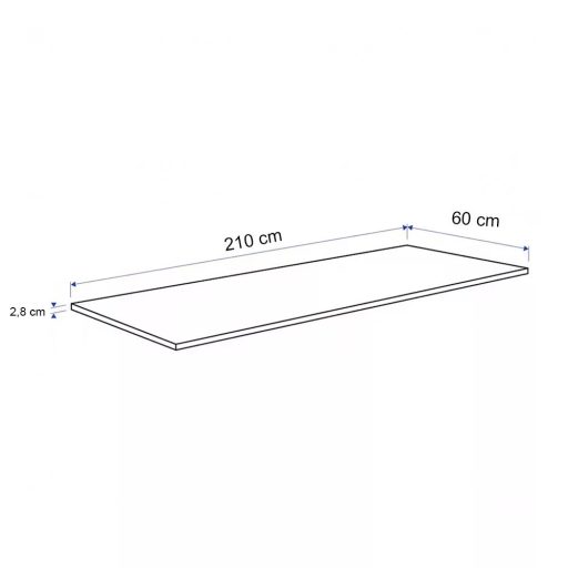 Konyhai munkalap 210 x 60 x 2,8 cm Beton