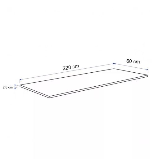 Konyhai munkalap 220 x 60 x 2,8 cm Beton