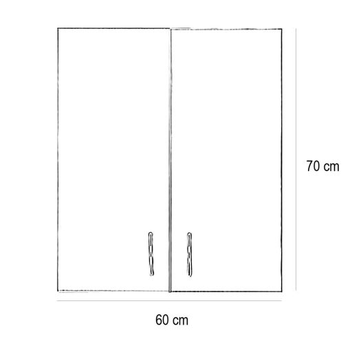Bianca 60-as Faliszekrény 2 ajtóval, magasfényű fehér színben