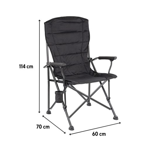 Leziter XL karfás horgász szék pohártartóval fekete