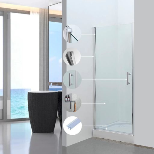 Solo New 100x195 cm állítható zuhanyajtó