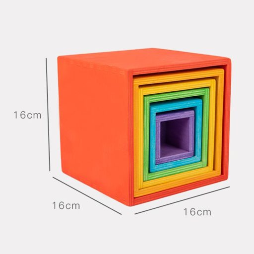 Szivárvány dobozos Montessori fajáték