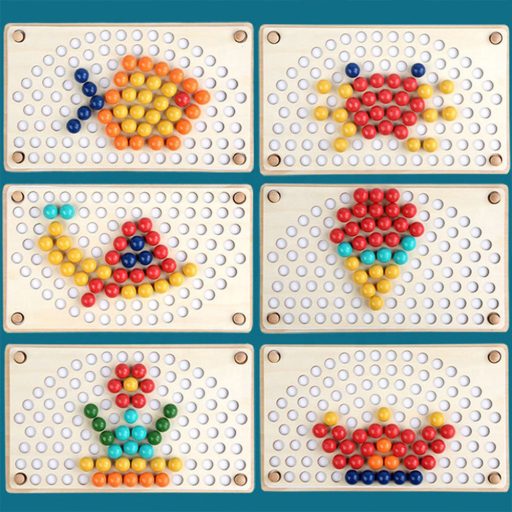 Szivárványos golyó mozaik kirakó Montessori fajáték