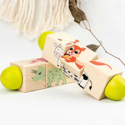 Állatos mini kirakós hengerek Montessori fajáték