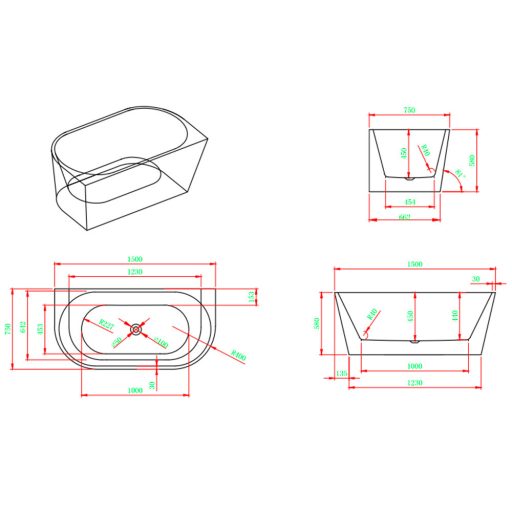 Still szabadon álló fürdőkád
