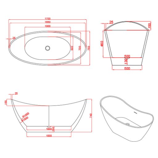 Lago szabadon álló fürdőkád