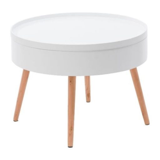 Kerek dohányzóasztal tárolóval 60 cm