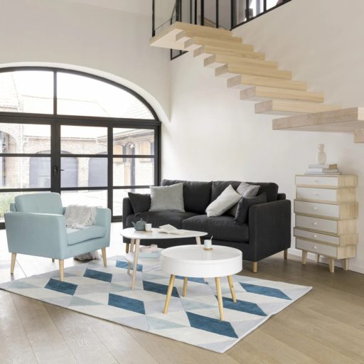 Kerek dohányzóasztal tárolóval 60 cm