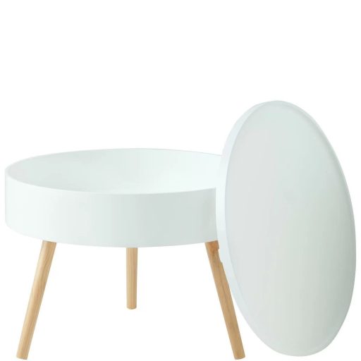 Kerek dohányzóasztal tárolóval 60 cm