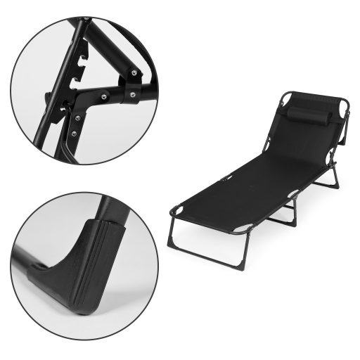 Összecsukható horgász ágy fekete