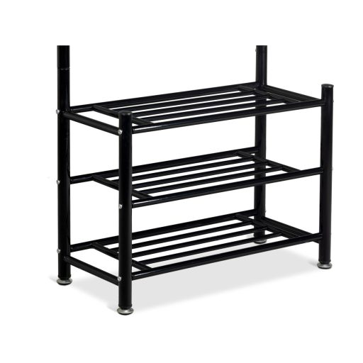 Álló ruhafogas cipőtartóval fekete