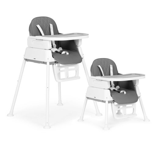 Összecsukható gyerek etetőszék 3 in 1 szürke