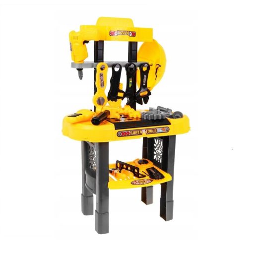 Gyerek szerszámkészlet és szerelőasztal, 23 darabos