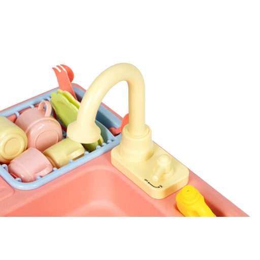 Vízzel töltött csaptelepes konyhai mosogató 12 kiegészítő gyerekjáték
