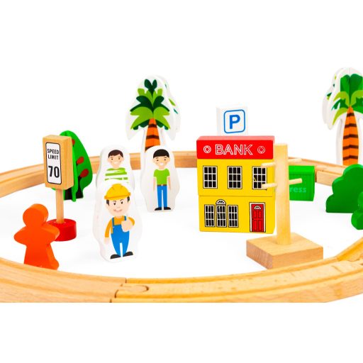 Fából készült vonatkészlet 74 db