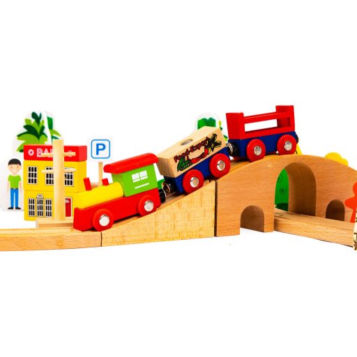 Fából készült vonatkészlet 74 db