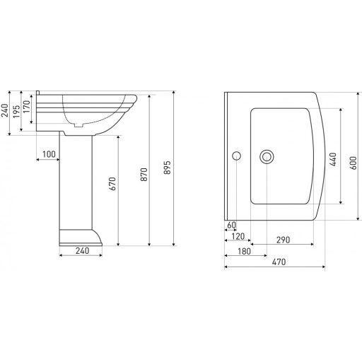 Kleopatra 13 kerámia mosdó, lábazattal