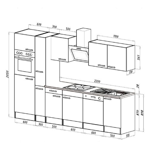 Yorki 310 konyhabútor sütős és mikrohullámű sütős kivitelben