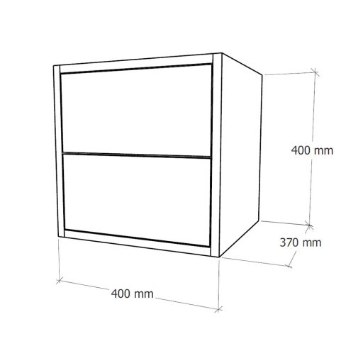 Boxie 2 fiókos fali szekrény 40x40x37 cm antracit