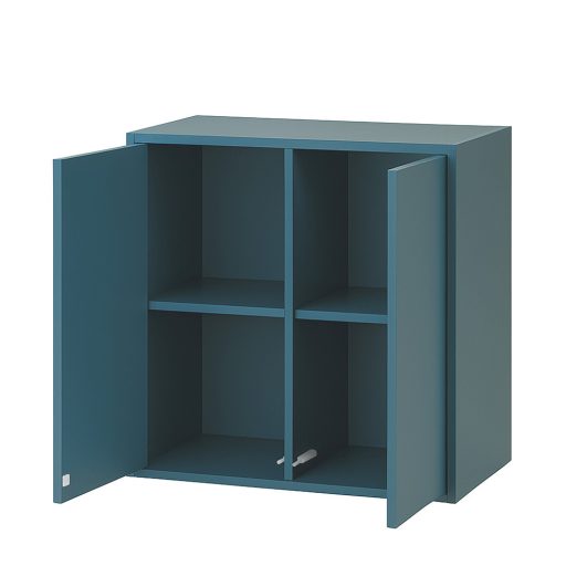 Boxie 2 ajtós fali szekrény 80x80x37 cm petrol kék