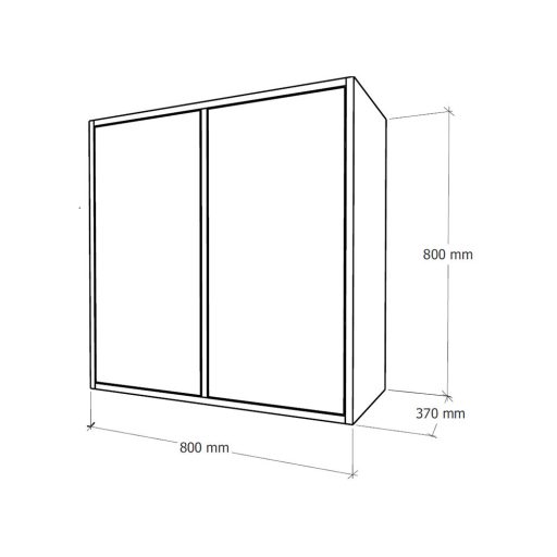 Boxie 2 ajtós fali szekrény 80x80x37 cm zöld