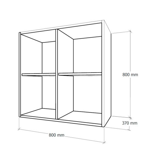 Boxie nyitott fali szekrény 80x80x37 cm pink