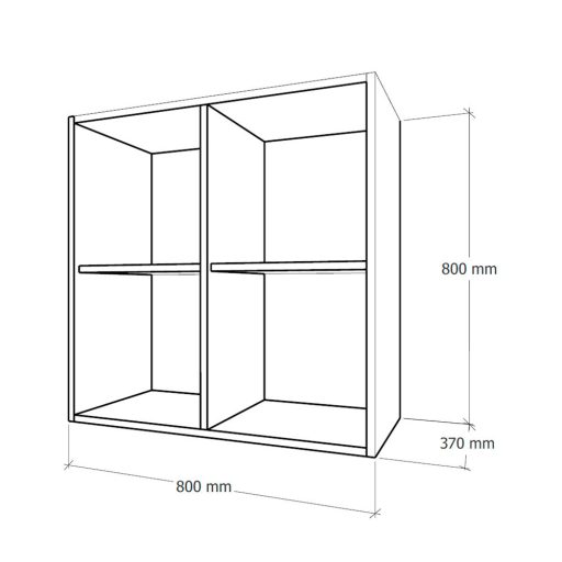 Boxie nyitott fali szekrény 80x80x37 cm zöld
