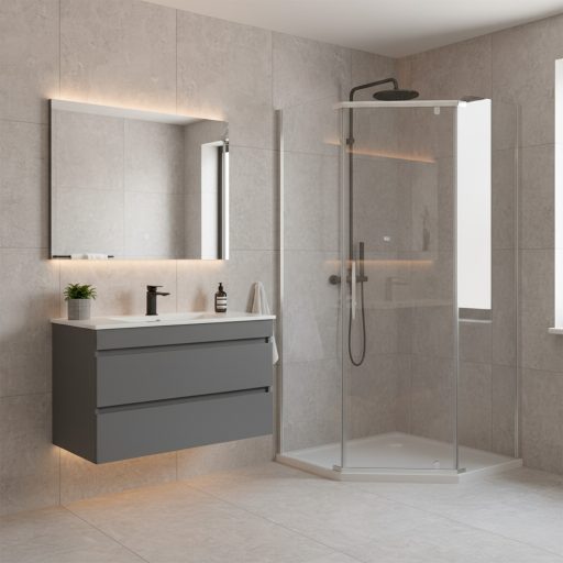 Celtic 90x90 cm ötszögletű zuhanykabin tálca nélkül