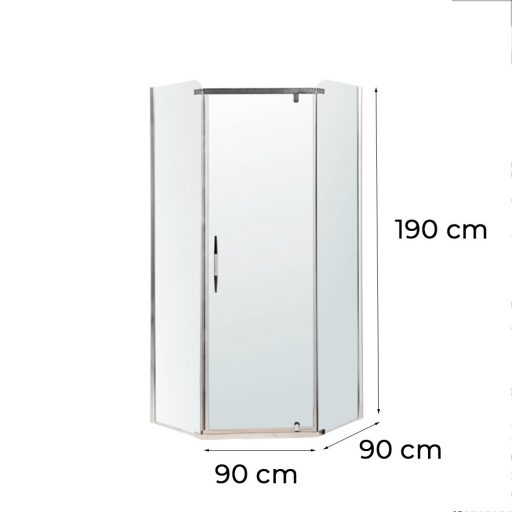 Celtic 90x90 cm ötszögletű zuhanykabin tálca nélkül
