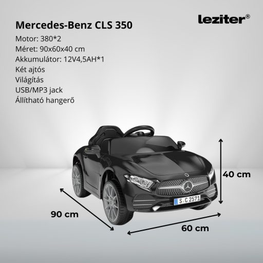 Elektromos autó Mercedes Benz CLS 350 fekete