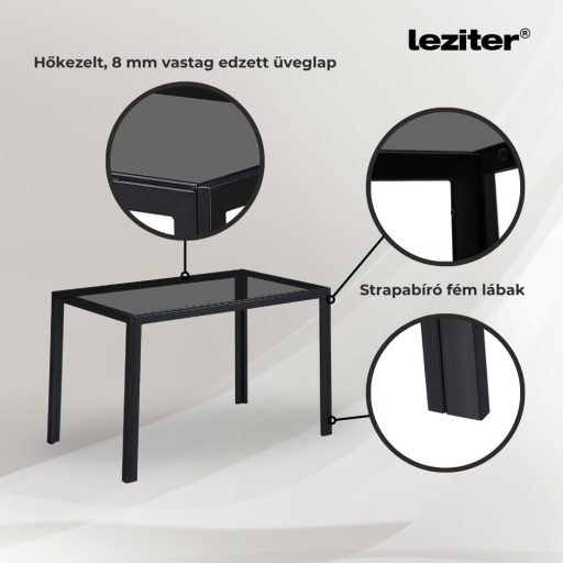 Treva 4+1 étkező garnitúra fekete-fekete