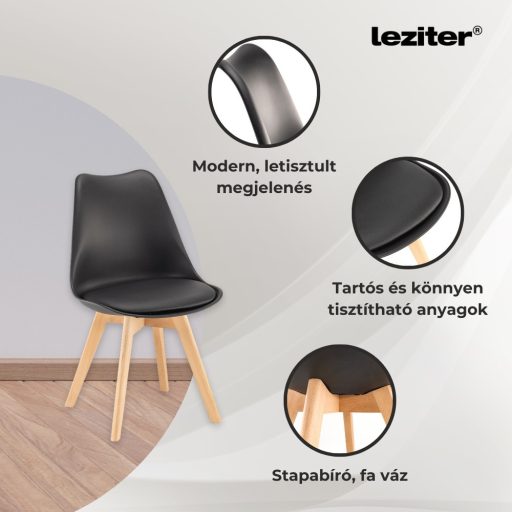 Treva 4+1 étkező garnitúra fekete-fekete